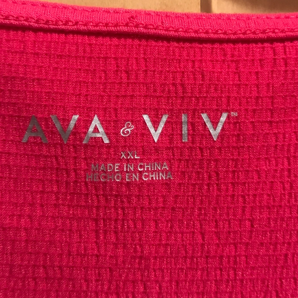 Ava & Viv Bold Red Tie-Front Blouse - Picture 2 of 6